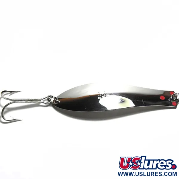  Prescott Spinner Little Doctor 275, 1oz Nickel / Red dots fishing spoon #0185