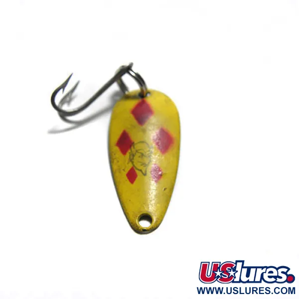 Vintage   Dardevle Skeeter Eppinger, 1/32oz Yellow / Red Five of Diamonds fishing spoon #0190