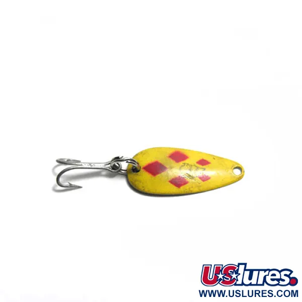 Vintage   Dardevle Skeeter Eppinger, 1/32oz Yellow / Red Five of Diamonds fishing spoon #0190