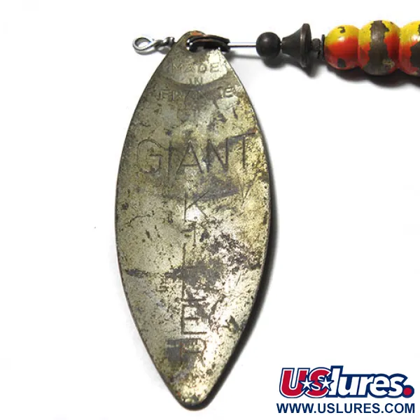 Vintage    Mepps Giant Killer, 1oz Brass / Red spinning lure #0203