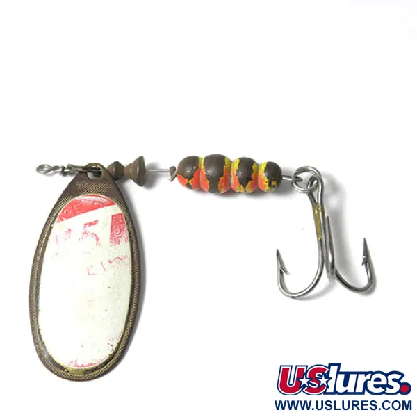 Vintage   Mepps Aglia 5, 1/2oz Copper / Red / White spinning lure #0204