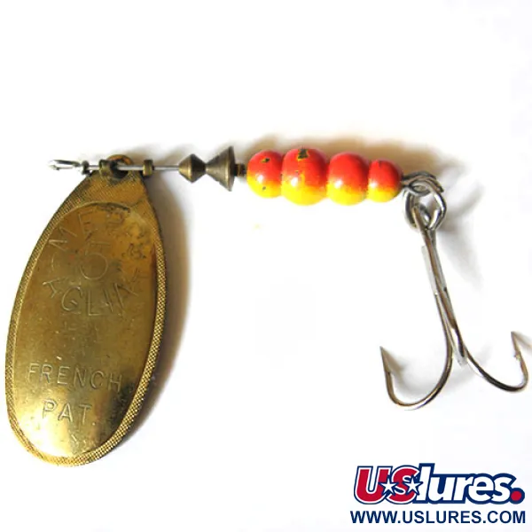 Vintage   Mepps Aglia 5, 1/2oz Golden spinning lure #0224