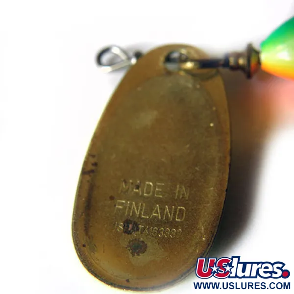 Vintage   Blue Fox Super Vibrax 2 Minnow, 1/4oz Green / Yellow / Orange spinning lure #0227