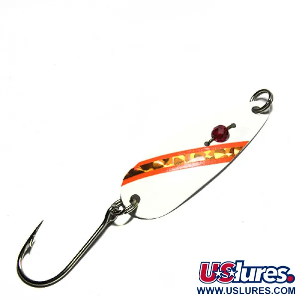 Vintage  Eppinger Red Eye Evil Eye, 1/8oz White / Red Eye / Orange Hologram fishing spoon #0285
