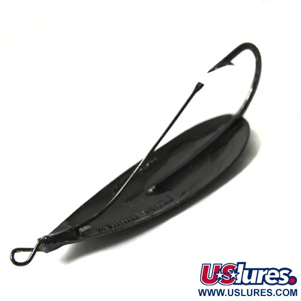 Vintage   Johnson Silver Minnow , 2/5oz Black fishing spoon #0291