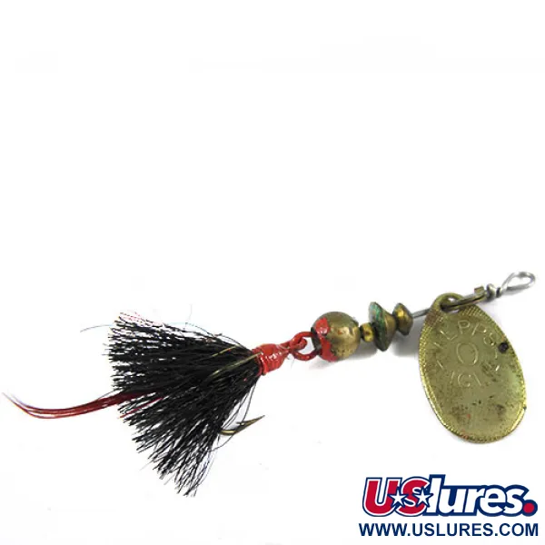 Vintage   Mepps Aglia 0 dressed (with tail), 3/32oz Brass spinning lure #0349