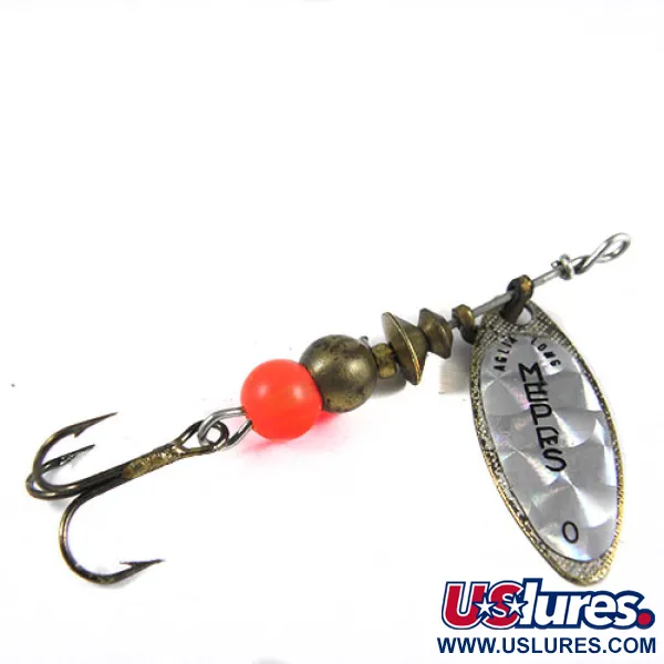 Vintage   Mepps Aglia LONG 0 Rainbo, 3/32oz Silver / Hologram spinning lure #0352