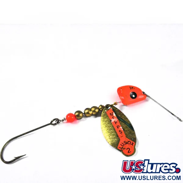 Vintage   Mepps Lusox 2, 3/5oz Bright Orange spinning lure #0367