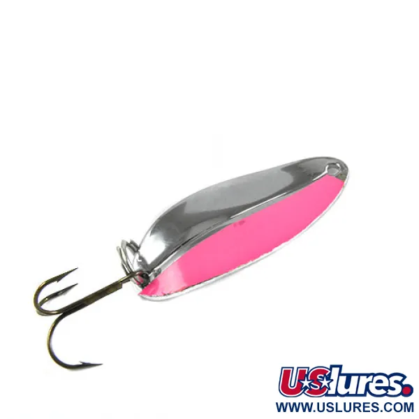 Vintage  TODDCO Main liner, 2/5oz Nickel / Pink fishing spoon #0392