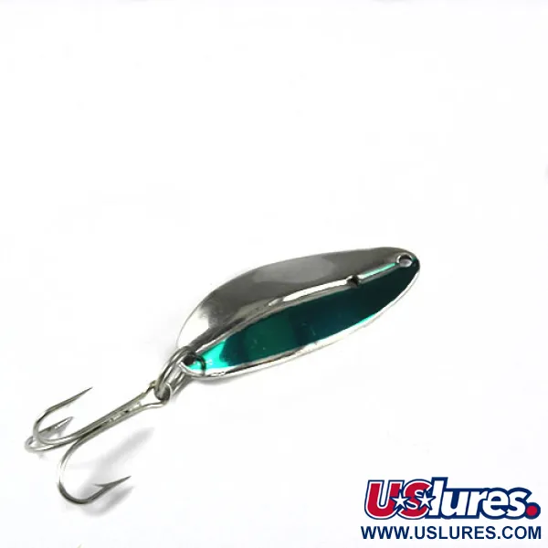 Vintage  TODDCO Main liner , 2/5oz Nickel / Green fishing spoon #0406