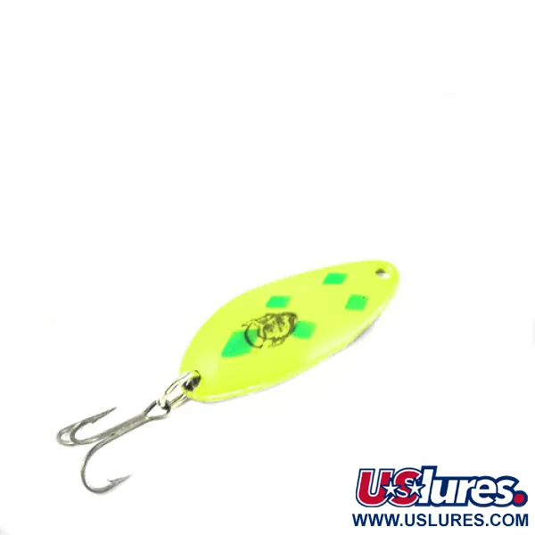 Vintage  Eppinger Dardevle Devle Dog 5200, 1/4oz Fluorescent Yellow / Green fishing spoon #0421
