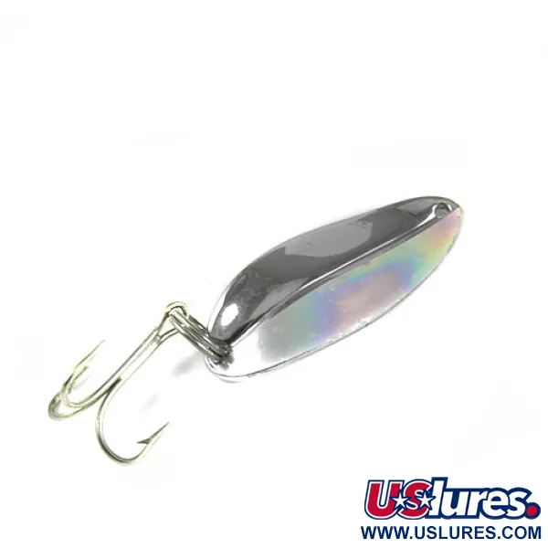Vintage  TODDCO Main liner, 2/5oz Nickel / Rainbow Hologram fishing spoon #0422