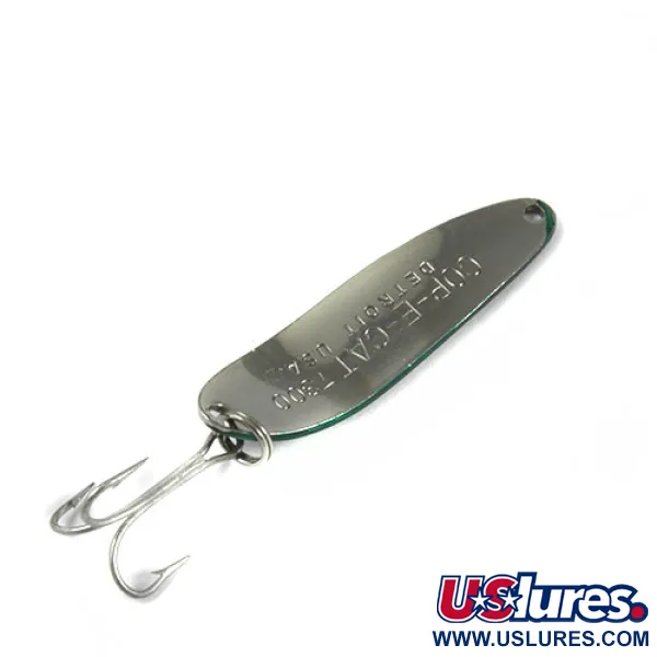 Vintage  Eppinger Dardevle Cop-E-Cat 7300, 1/3oz Nickel / Green fishing spoon #0424