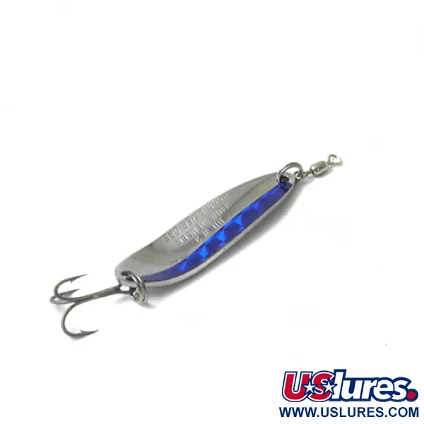 Vintage  Luhr Jensen Krocodile Die #3, 1/2oz Hammered Nickel fishing spoon #0432