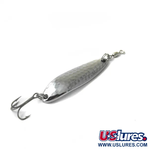 Vintage  Luhr Jensen Krocodile Die #3, 1/2oz Hammered Nickel fishing spoon #0432