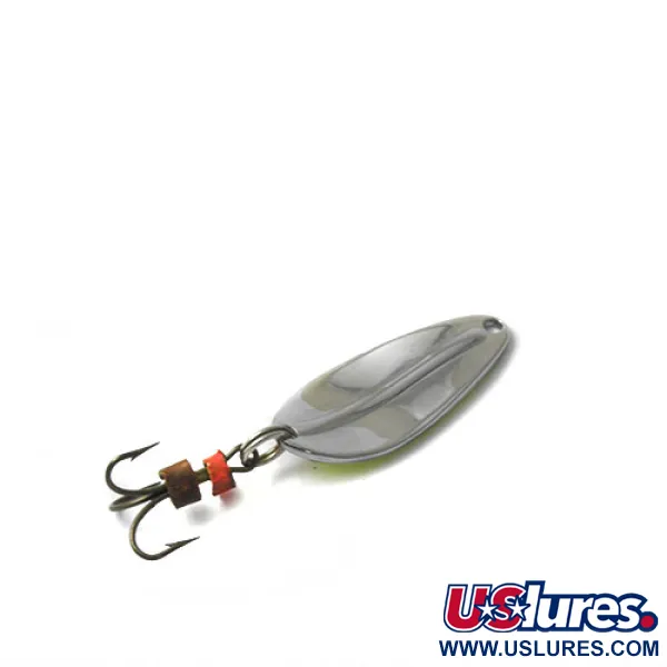 Vintage  TODDCO Main liner, 1/4oz Nickel / Yellow / Pink fishing spoon #0434