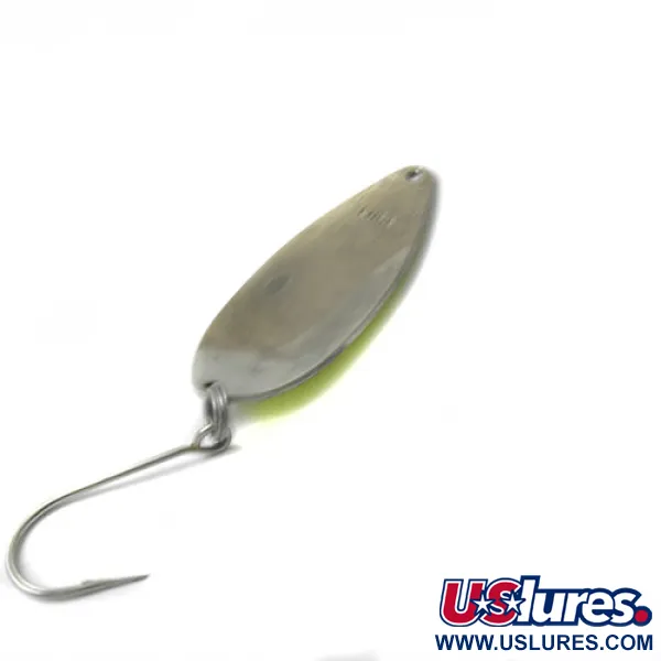 Vintage  Great Lakes Lures Great Lakes, 2/5oz Nickel / Green fishing spoon #0435