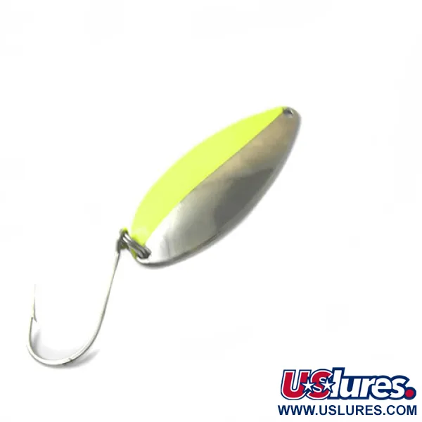 Vintage  Great Lakes Lures Great Lakes, 2/5oz Nickel / Green fishing spoon #0435