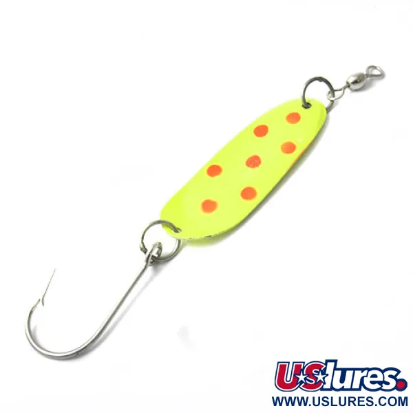 Vintage   Andy Reekers 3, 3/16oz Yellow / Red fishing spoon #0440