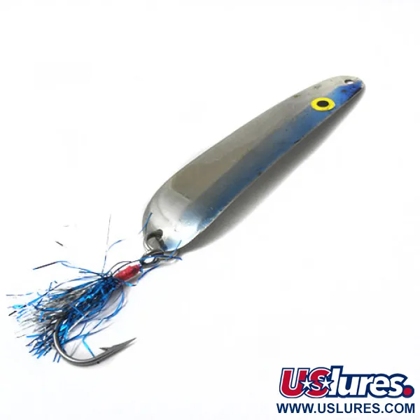 Vintage   Kausch 14, 1/8oz Nickel / Blue fishing spoon #0441