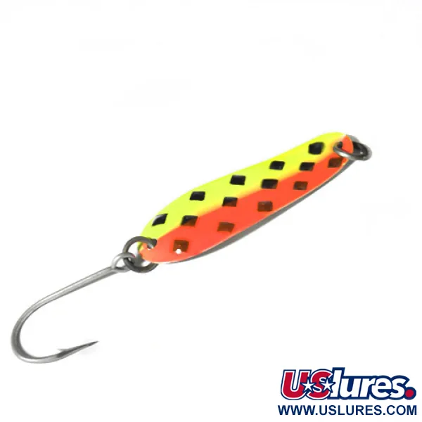 Vintage  Luhr Jensen Alpena Diamond, 1/4oz Red / Yellow / Black fishing spoon #0482