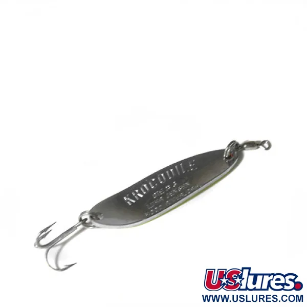 Vintage  Luhr Jensen Krocodile Die #3, 1/3oz Yellow / Orange / Black fishing spoon #0484