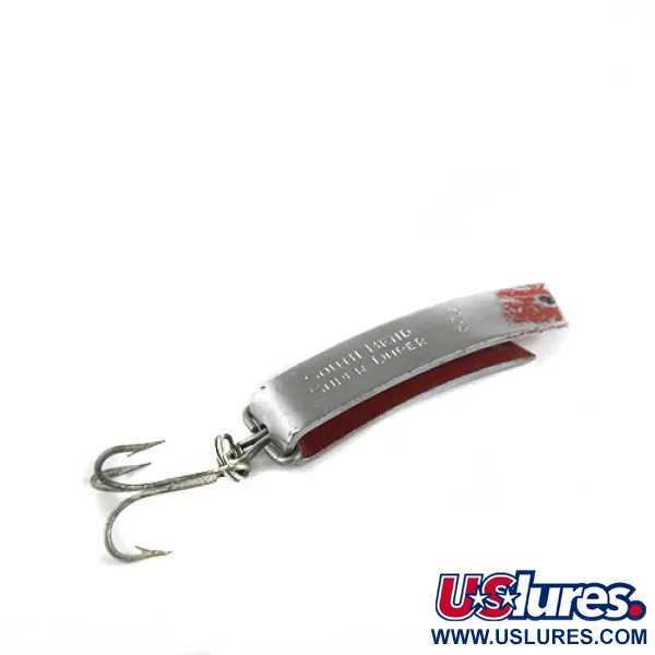 Vintage  South Bend Super-Duper 506, 1/4oz Nickel / Red fishing spoon #0491