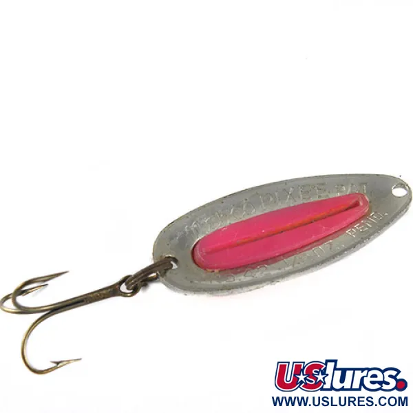 Vintage   Nebco Pixee , 1/2oz Silver / Red fishing spoon #0497