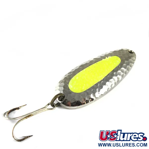 Vintage    Nebco Pixee , 1oz Nickel / Yellow fishing spoon #0510
