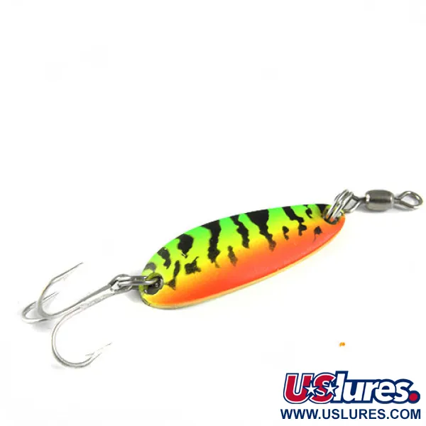 Vintage  Luhr Jensen Krocodile , 1/3oz Fire Tiger fishing spoon #0515