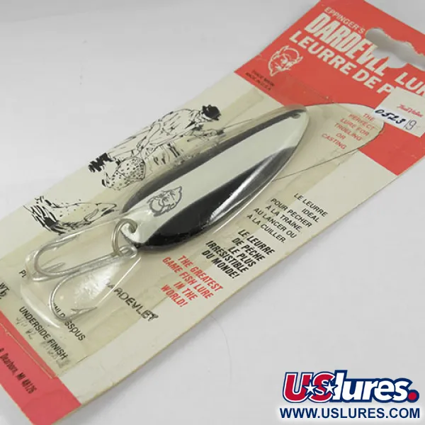  Eppinger Dardevle Dardevlet, 3/4oz Black / White fishing spoon #0523