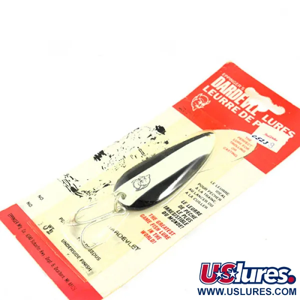  Eppinger Dardevle Dardevlet, 3/4oz Black / White fishing spoon #0523