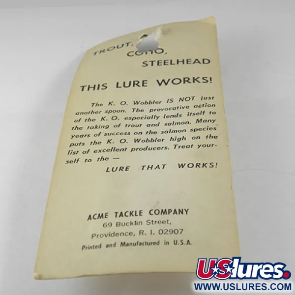  Acme K.O. Wobbler, 1/2oz Nickel / Orange fishing spoon #0524