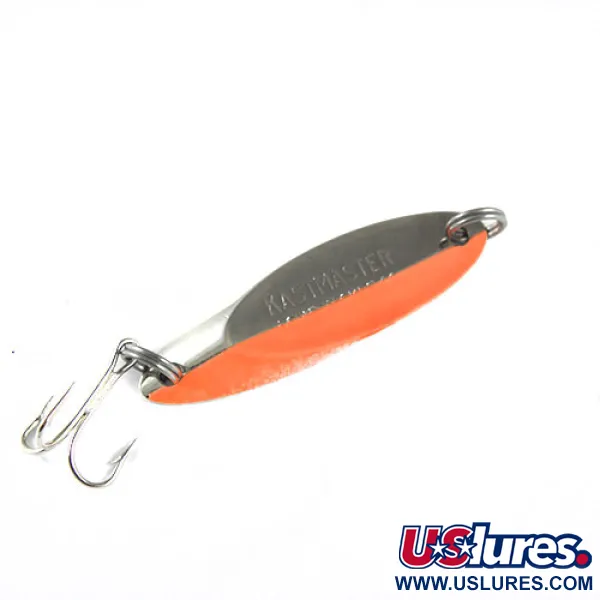 Vintage  Acme Kastmaster, 1/4oz Nickel / Orange fishing spoon #0531