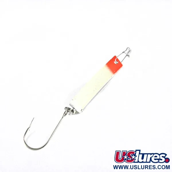 Vintage  South Bend Super-Duper 506, 1/4oz White / Red fishing spoon #0539