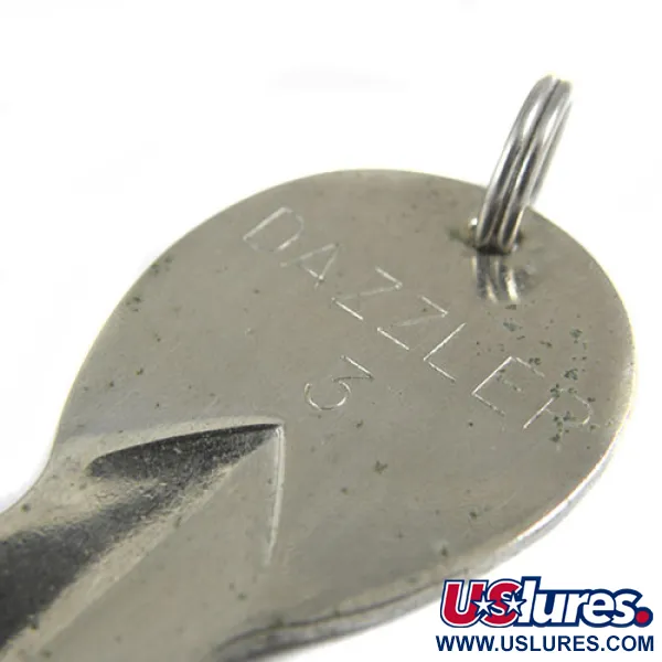 Vintage  Acme Dazzler #3, 3/5oz Nickel / Green fishing spoon #0557