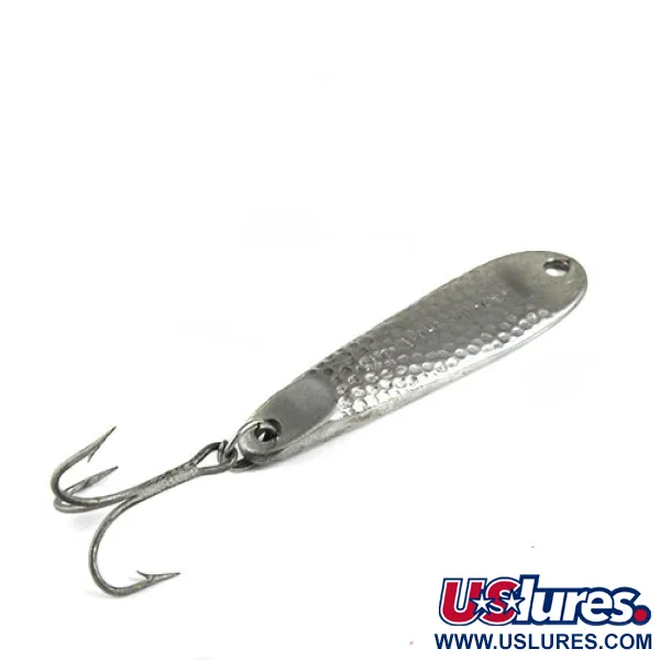 Vintage   Hopkins shorty 75, 3/4oz Hammered Nickel fishing spoon #0559