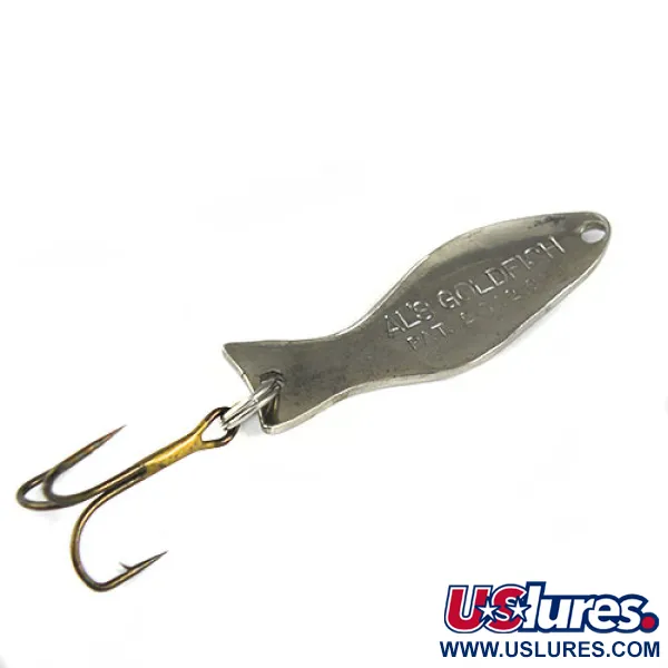 Vintage   Al's gold fish, 1/4oz Nickel fishing spoon #0560
