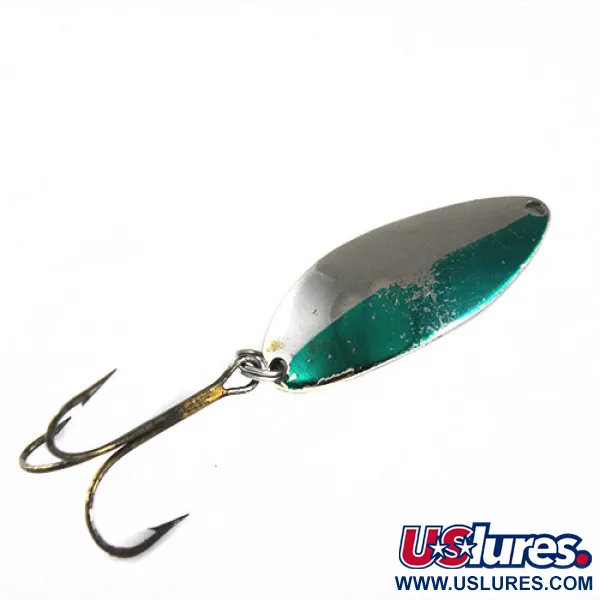 Vintage  Seneca Little Cleo (Hula Girl), 1/2oz Nickel / Green fishing spoon #0570