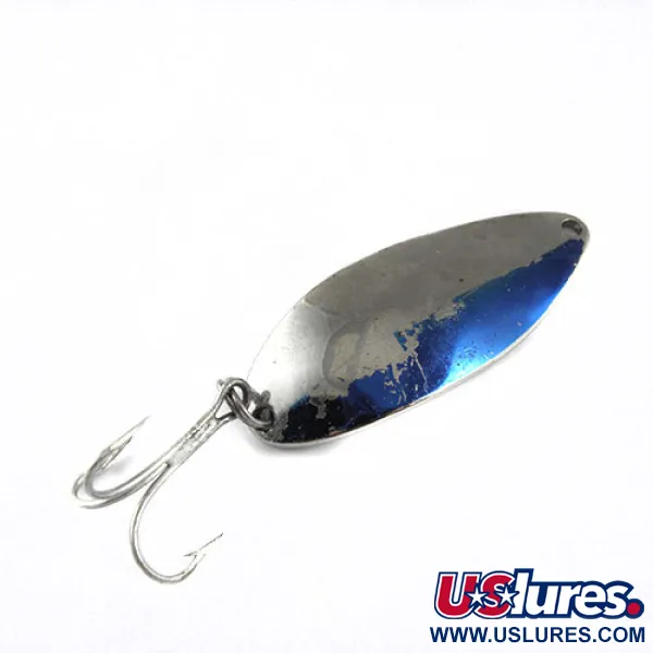 Vintage  Seneca Little Cleo (Hula Girl) , 1/2oz Nickel / Blue fishing spoon #0574