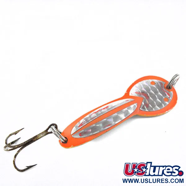Vintage  Acme Dazzler #3, 3/5oz Orange / Hologram fishing spoon #0577