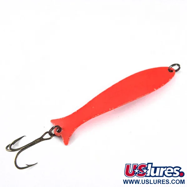 Vintage  Williams Mooselook wobbler, 3/16oz Bright Red fishing spoon #0592