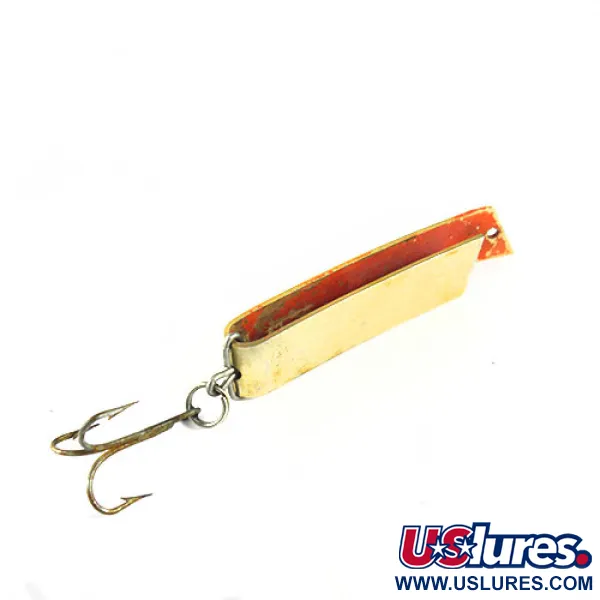Vintage  South Bend Super-Duper 509, 2/5oz Gold / Red fishing spoon #0599
