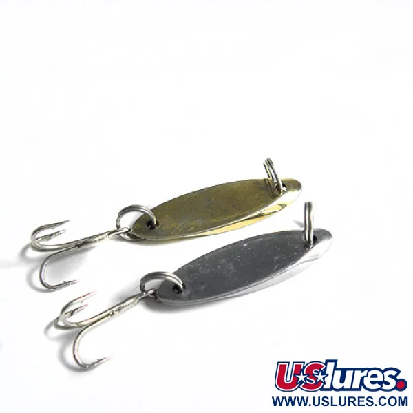 Vintage  Acme Kastmaster 2 pcs, 3/32oz Gold / Nickel fishing spoon #0604