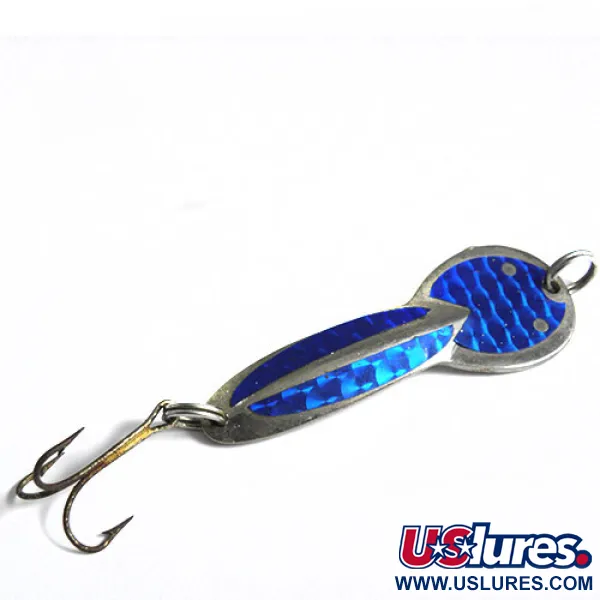 Vintage  Acme Dazzler #3, 3/5oz Nickel / Blue fishing spoon #0609