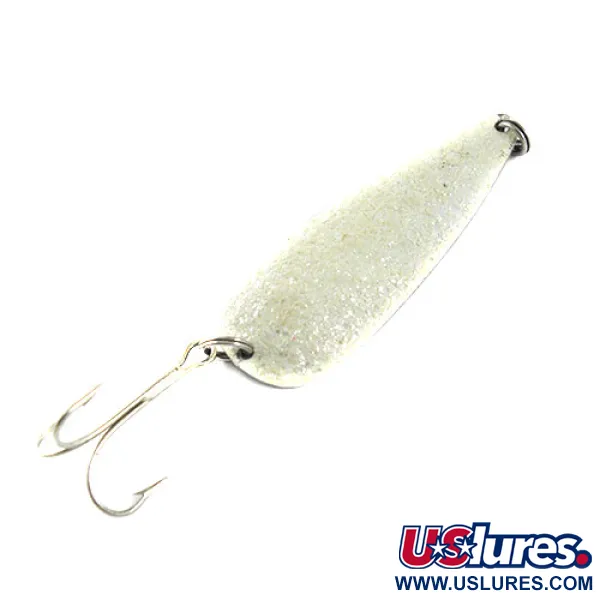 Vintage  Weller GYPSY KING 1, 3/5oz White Pearl fishing spoon #0615