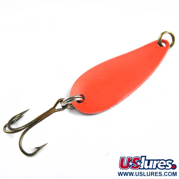 Vintage  Acme Wonderlure, 1/4oz Fluorescent Orange fishing spoon #0617