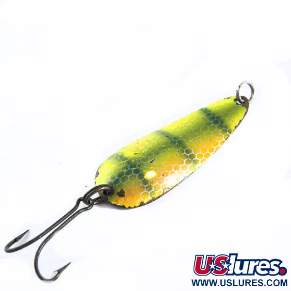 Vintage  Eppinger Dardevle Trout Imp, 1/4oz  Perch (Yellow / Green / Scale) fishing spoon #0637