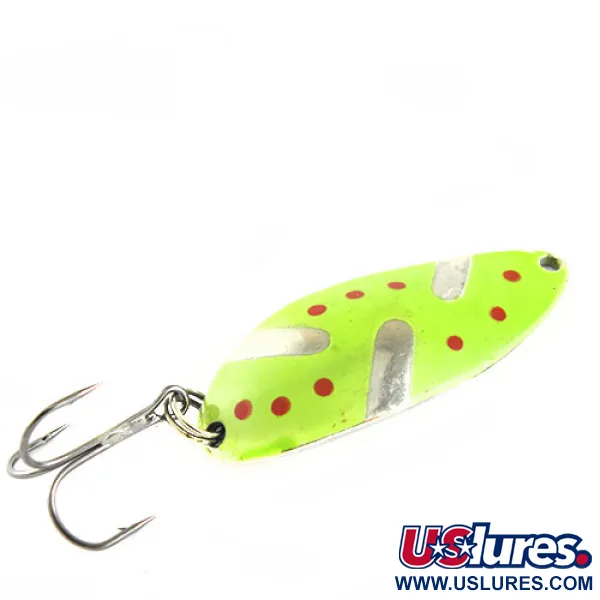 Vintage  Seneca Little Cleo (Hula Girl), 1/2oz Green / Red fishing spoon #0645