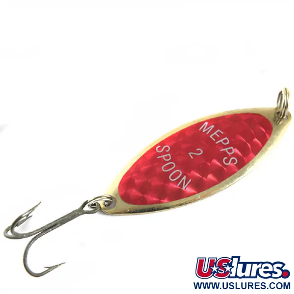 Vintage   Mepps Spoon 2, 1/3oz Gold / Red fishing spoon #0656